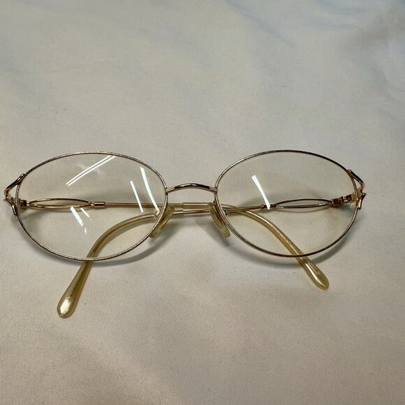 Escada Gold Round Eyeglasses Frame 53□17 130mm Japan Vintage Designer Glasses - Picture 9 of 11